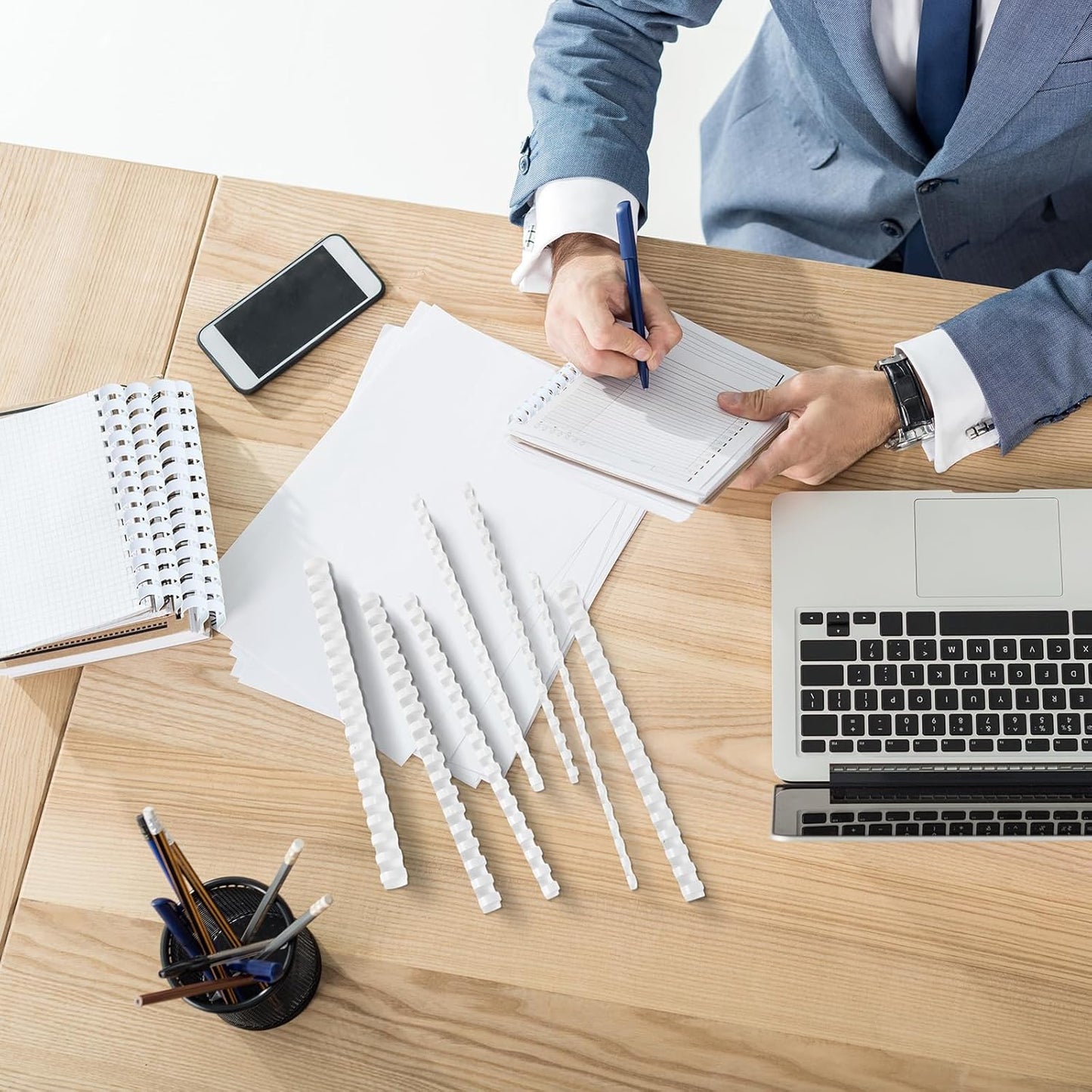 Yunsailing 150 Pack Plastic Binding Combs Plastic Binder Comb Ring 19 Ring Binding Spines Letter Size Spiral coils for Notebook Calendar(1/4 5/16 3/8 1/2 5/8 3/4 in,White)