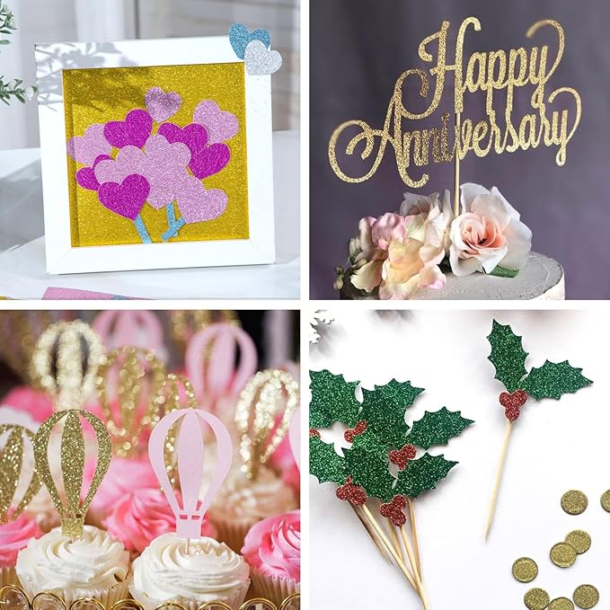 Koogel 36 Sheets Glitter Cardstock, 8.5 x 11 Inches Sparkly Craft Cardstock Paper, for Arts and Crafts, Card Making, Scrapbooking, DIY Projects, Back to School Supplies, 18 Colors, 250GSM