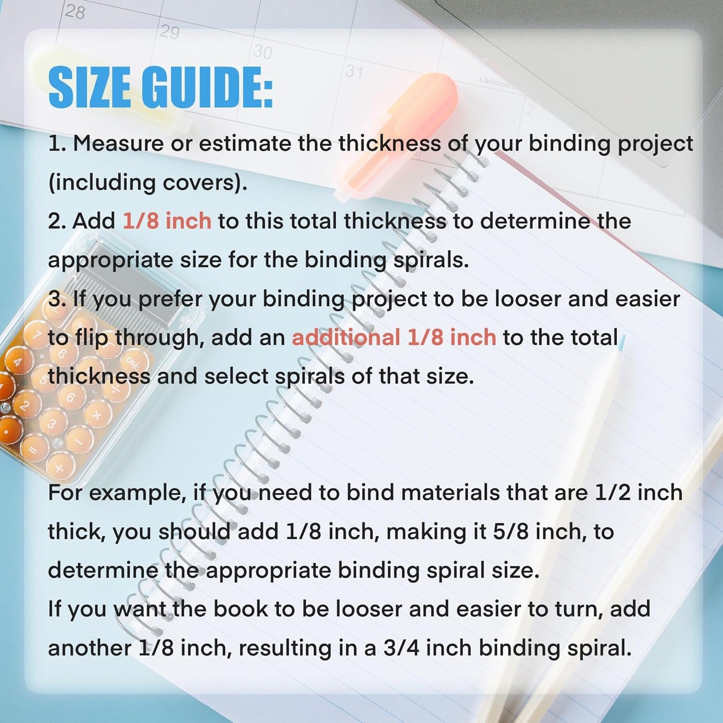 TOTiyea 50 Pack Plastic Spiral Binding Coils,20mm(3/4 ") Binding Spirals,170 Sheet Capacity,4:1 Pitch, Black