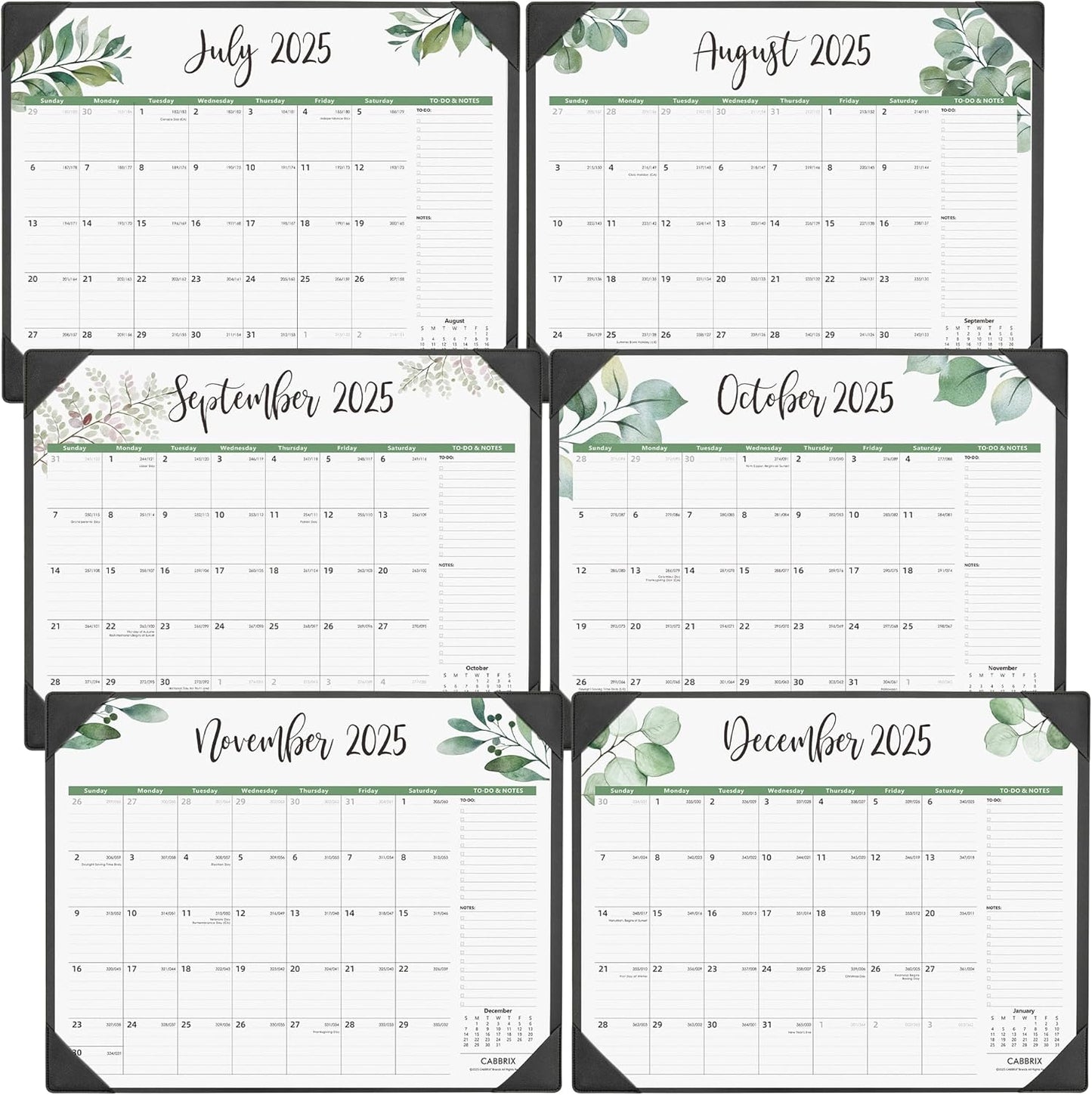 Large Desk Calendar 2025-2026 with Desktop Mat, Cabbrix Desk Pad Calendar 22 x 17 Inch Covering July 2025 to June 2026, Desk Blotter Calendar 2025 for Home School and Office