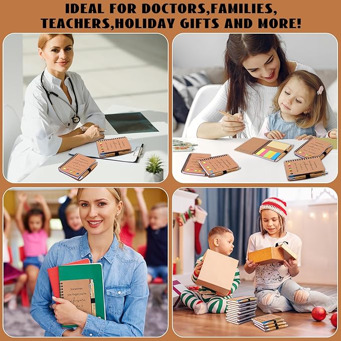 30 Sets Employee Appreciation Gifts Bulk Inspirational Spiral Notebooks with Sticky Notes Motivational Journals Ballpoint Pens Thank You Gifts for Teacher Nurse Coworker (30, Sometimes)