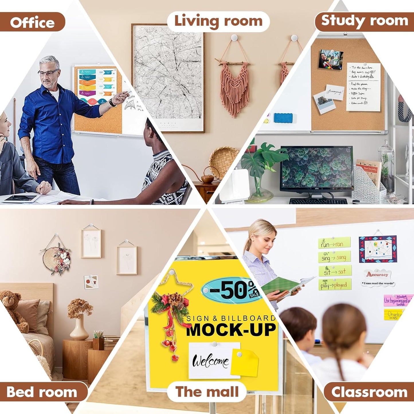 30 Pieces of Silver Push Pins, Metal Thumb Tacks for Wall, Tapestry Hangers, Tacks for Wall, Decorative Thumb Tacks,Picture Hanging Nails