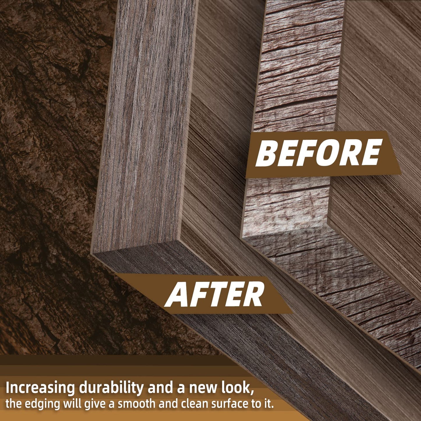 GSCIT Club Walnut Edge Banding, 3/4 inch x 250ft roll of Veneer Plywood Edge Banding Preglued Flexible, Wood Tape Banding for Cabinet Repair