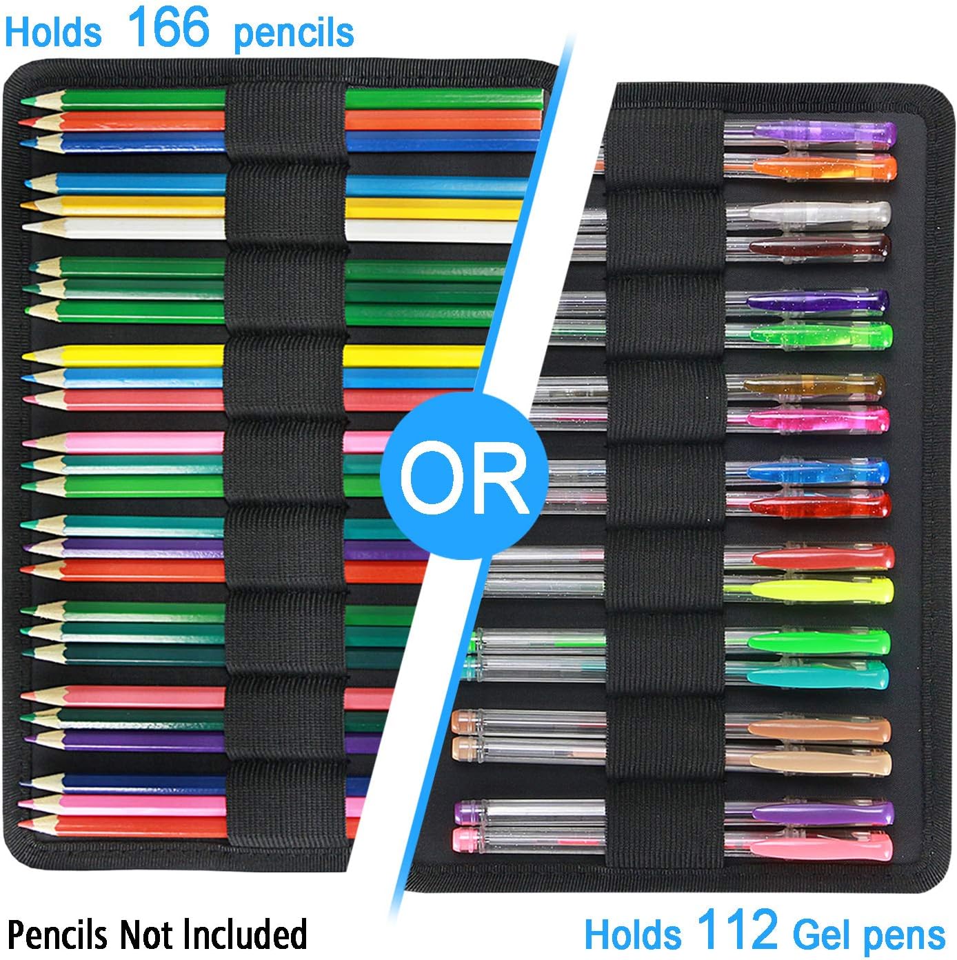 YOUSHARES 166 Slots Colored Pencil Case Holder - Pen Case Organizer with Multilayer Holder for Prismacolor Colored Pencils & Gel Pen of Adult & Artist (blossom)