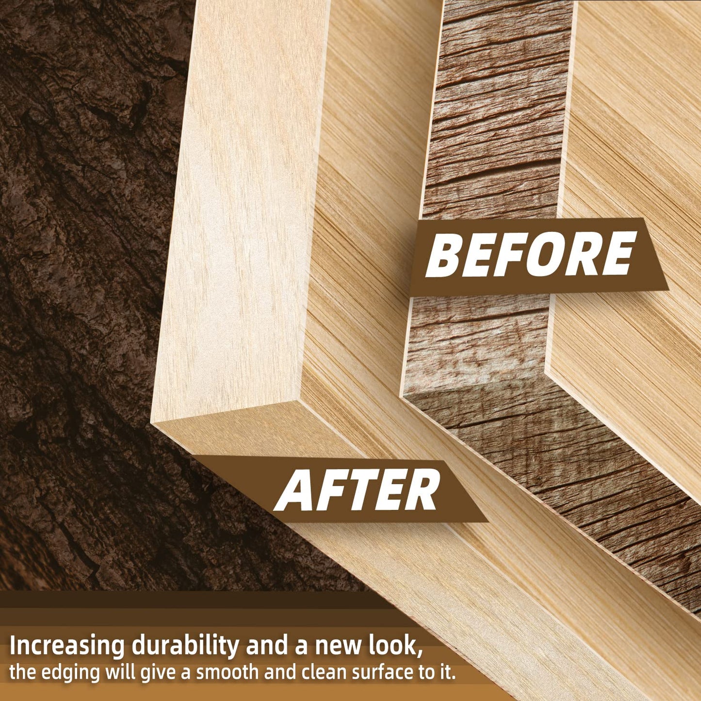 GSCIT Club Birch Edge Banding, 1/2 inch x 250ft roll of Veneer Edge Banding Preglued Flexible, Real Wood Tape Banding