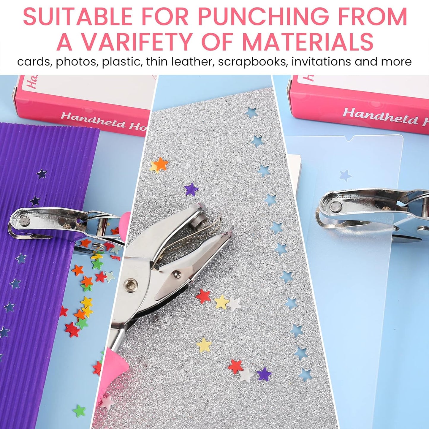 MyArTool 1/4 Inch Star Hole Punch, Handheld Star Hole Puncher with Soft Grip, Star Shaped Hole Puncher for Paper Crafts, Cardstock, Gift Wrapping, Greeting Cards and Scrapbooks