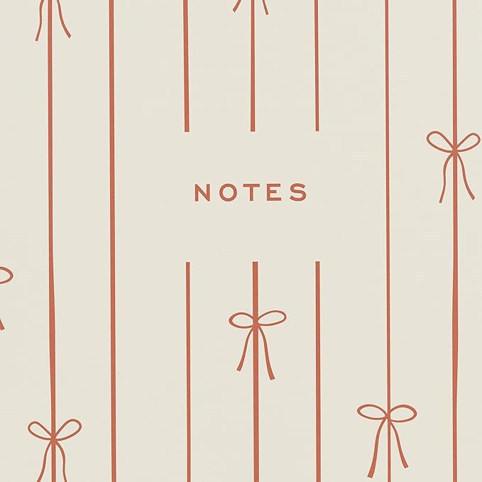 Minted Red Bow Notebook, Writing Journal for Notes & Journaling, Durable Acrylic Free Cover, Modern, Colorful & Simple Spiral Bound Journal Notebook with 80 Lined Pages, 5.5" x 8.5"