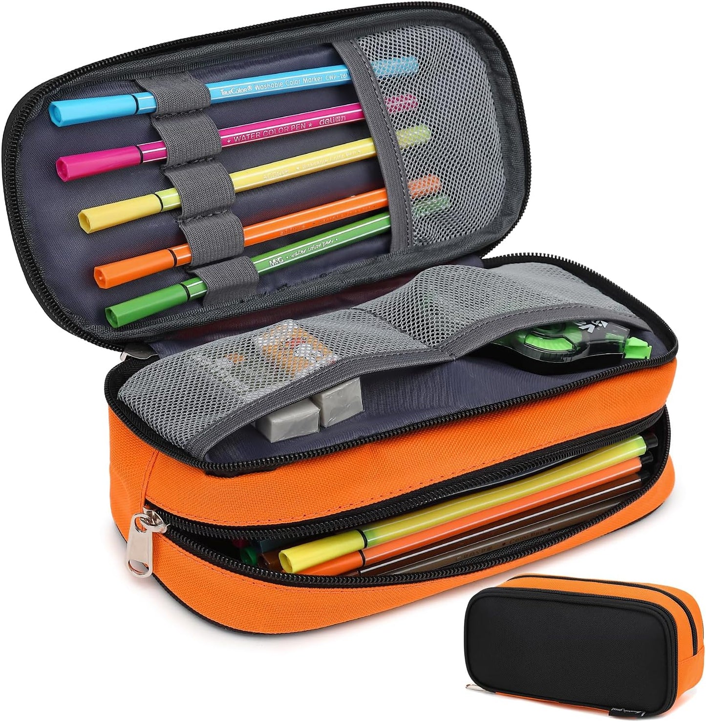 Large Capacity Pencil Case Multi-Slot Pencil Pouch Durable Pencil Box Portable Office Pen Bag with Zipper