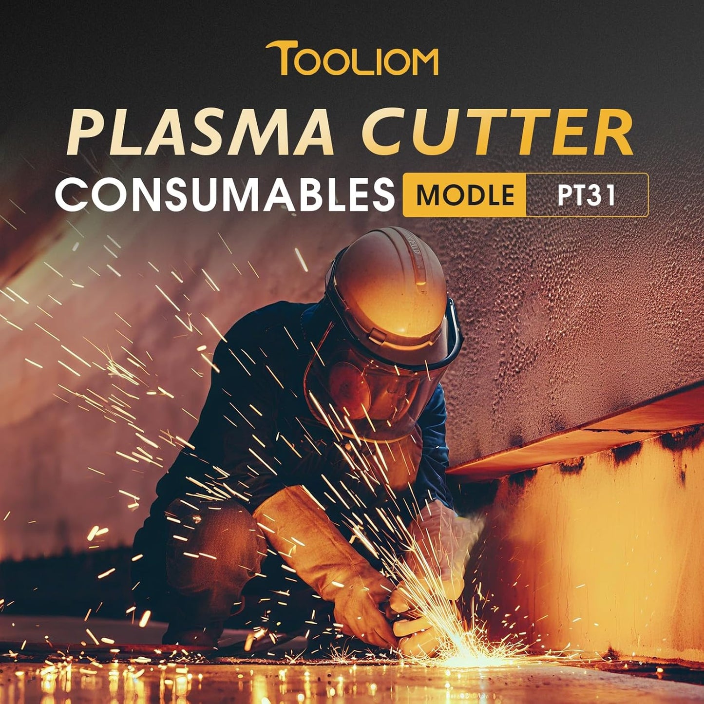 TOOLIOM 110Pcs Plasma Cutter Torch Consumables PT31 Electrode Nozzles Cups Kit Fit CUT40 CUT50 with Plasma Cutting Torch PT31 LG40