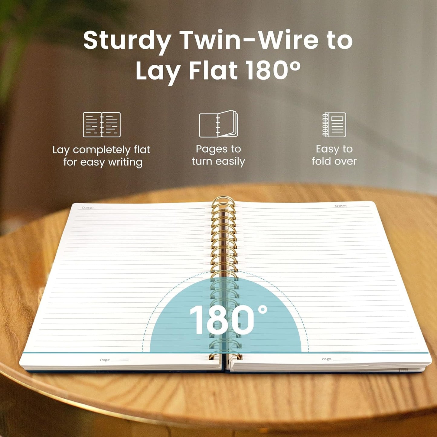 Lined Spiral Notebook Journal for Work, 300 Pages Thick B5 (7.1"x10") College Ruled Journal for Women & Writing, Hardcover Notebook for Note Taking, Perfect for Office Home School Supplies, Sunset