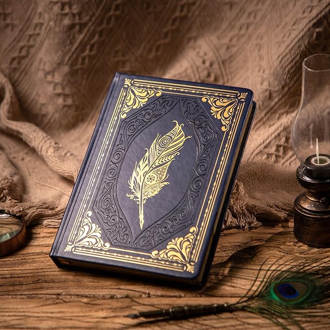 CAGIE 320 Pages Thick Hardcover Journaling Notebooks Vintage Leather Journal for Women Men A5 College Ruled Journals for Writing with Gift Box, 5.7 x 8.3 in, Blue