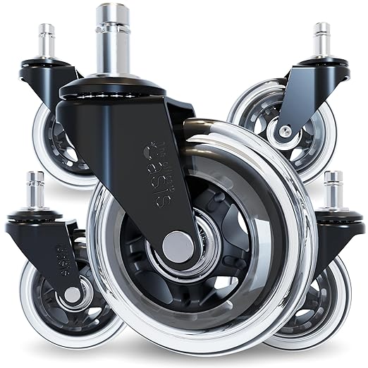 The Office Oasis Original Roller Style Office Chair Wheels (As Seen On PBS) - Only Compatible with IKEA Brand Chairs