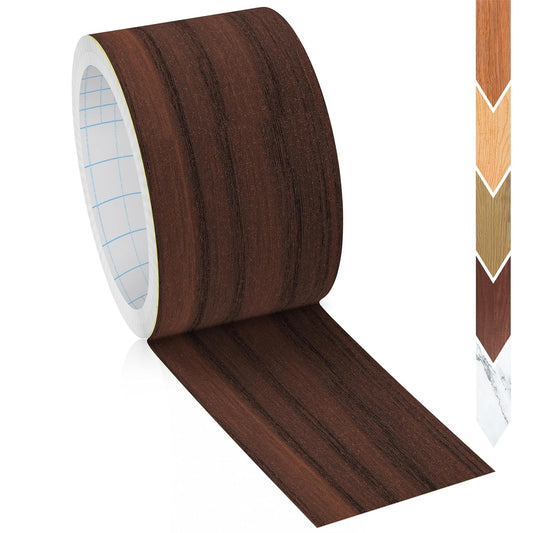 GSCIT Club Walnut Wallpaper, 2.4 inch X 100ft Self Adhesive Wood Grain Repair Tape Walnut Repair Patch for Tables, Chairs, Baseboards, Doors, Windows, Floors, Handicraft DIY.
