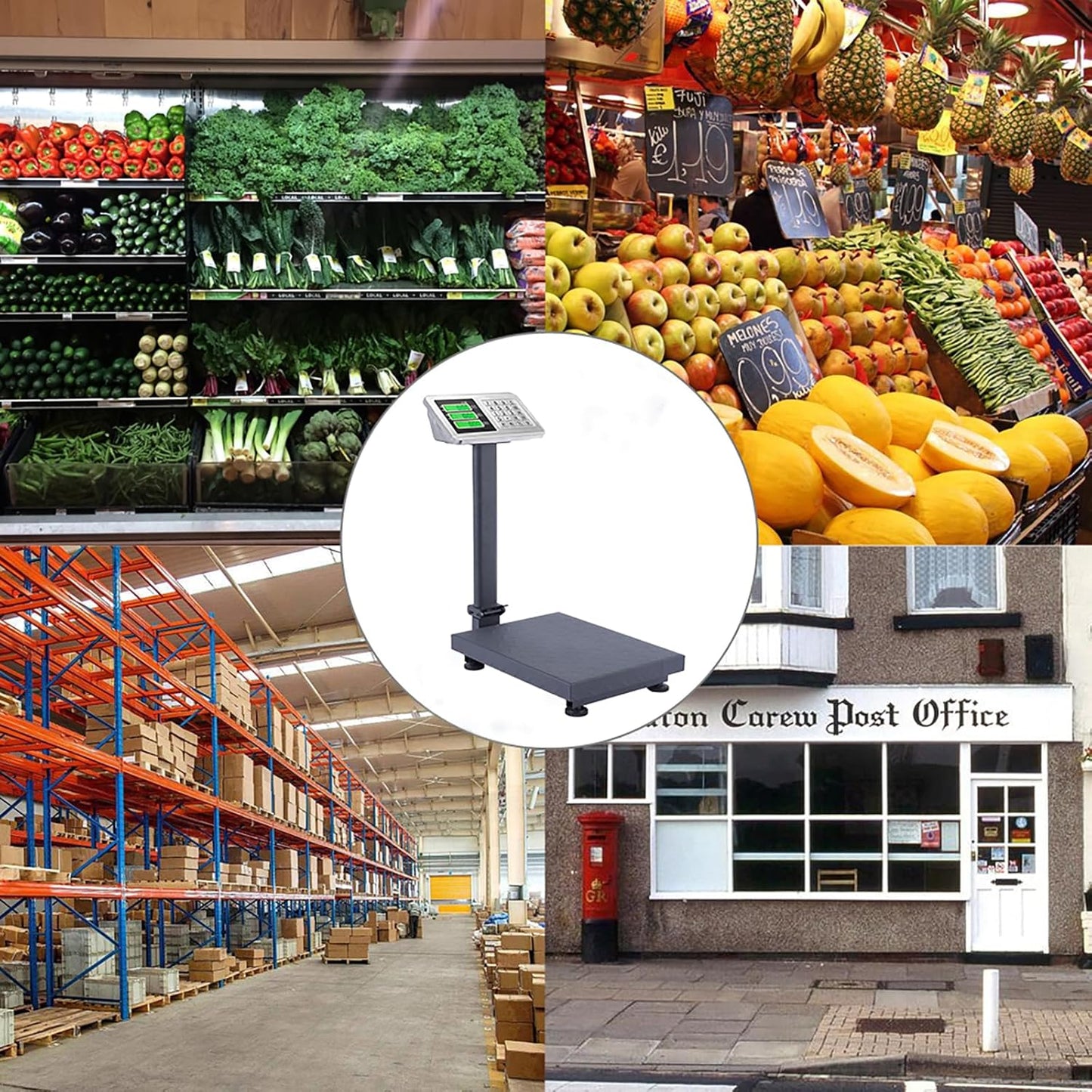 TUFFIOM 220lb Weight Electronic Platform Scale,Digital Floor Heavy Duty Folding Scales,Stainless Steel High-Definition LCD Display, Perfect for Postal Luggage Shipping Mailing Package Price Computing