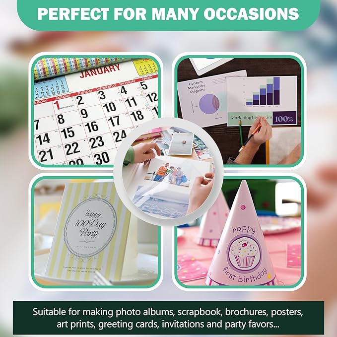 Glossy Photo Paper 3.5x5, 4x6, 5x7, Photo Printer Paper for Inkjet, 150 Bulk Variety Pack, Assorted Sizes, 52lb/200gsm (P3545YW200GP)