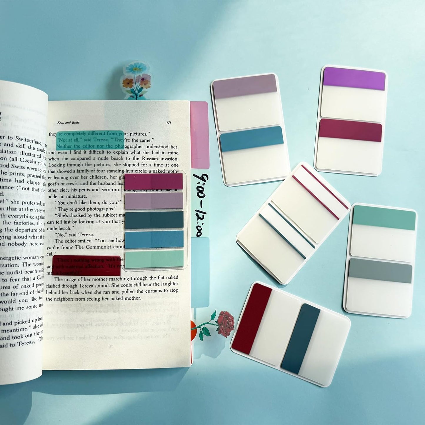 ELII 500 PCS Sticky Index Tabs 2 Inch Book Tabs,Page Markers File Tabs Self Adhesive, Labels for Pages Notebooks