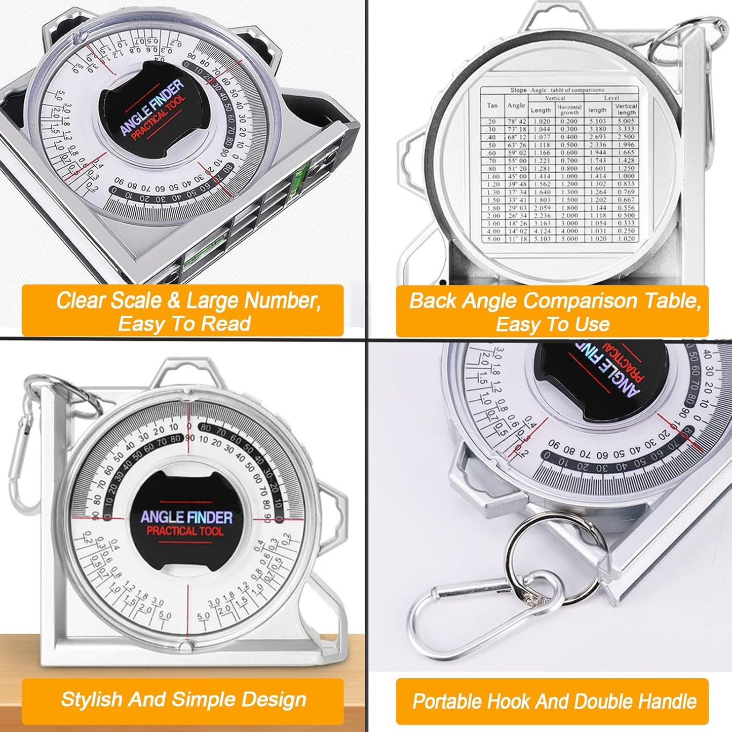 Angle Finder Inclinometer Protractor Magnetic Angle Finder Angle Measuring Tool Tilt Level Meter Slope Locator Angle Measurement Engineering Clinometer Angle Meter Gauge for Household Industrial Use