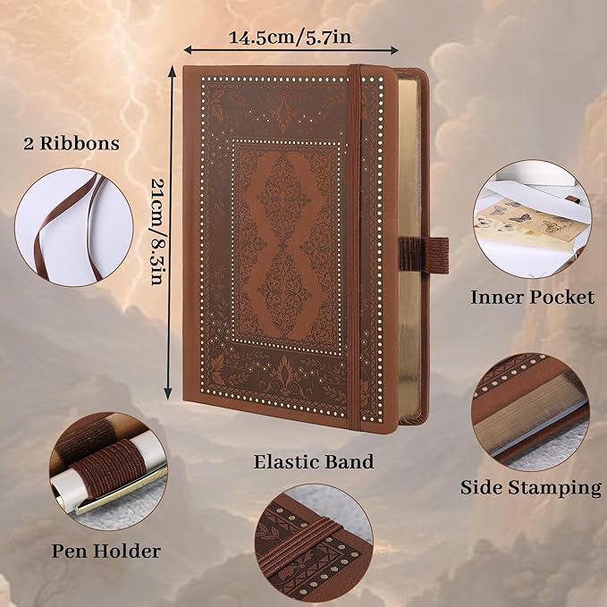 TIEFOSSI Bullet Dot Journals for Women Men, Dot Journals for Writing Women, 160gsm Thick Paper, 190 Numbered Pages, for Planner Organization