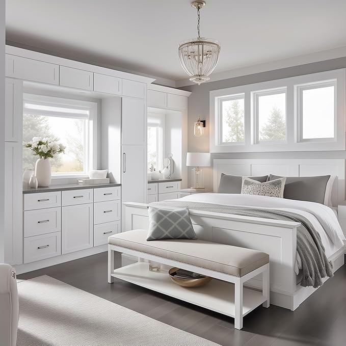 Shaker Style White RTA Base Cabinet with 3 Drawers by Solid Wood for Kitchen, Bathroom, Bedroom or Office Featuring, and Storage Separation(21" W x 24" Depth x 34-1/2" H)