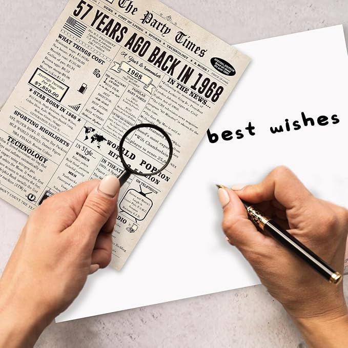 Funny 57th Birthday Card for Her Him, Retro 57th Birthday Decorations for Women Men Mom Dad, Large 57 Years Old Bday Gift Ideas