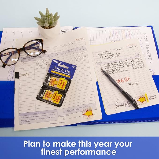 BAZIC Neon Page Markers Dispensers 1x1.7 Sign Here Neon Colored PET Arrow Flag Index Tabs, Page Bookmarks File Tab (50 Flags/Pack), 1-Pack