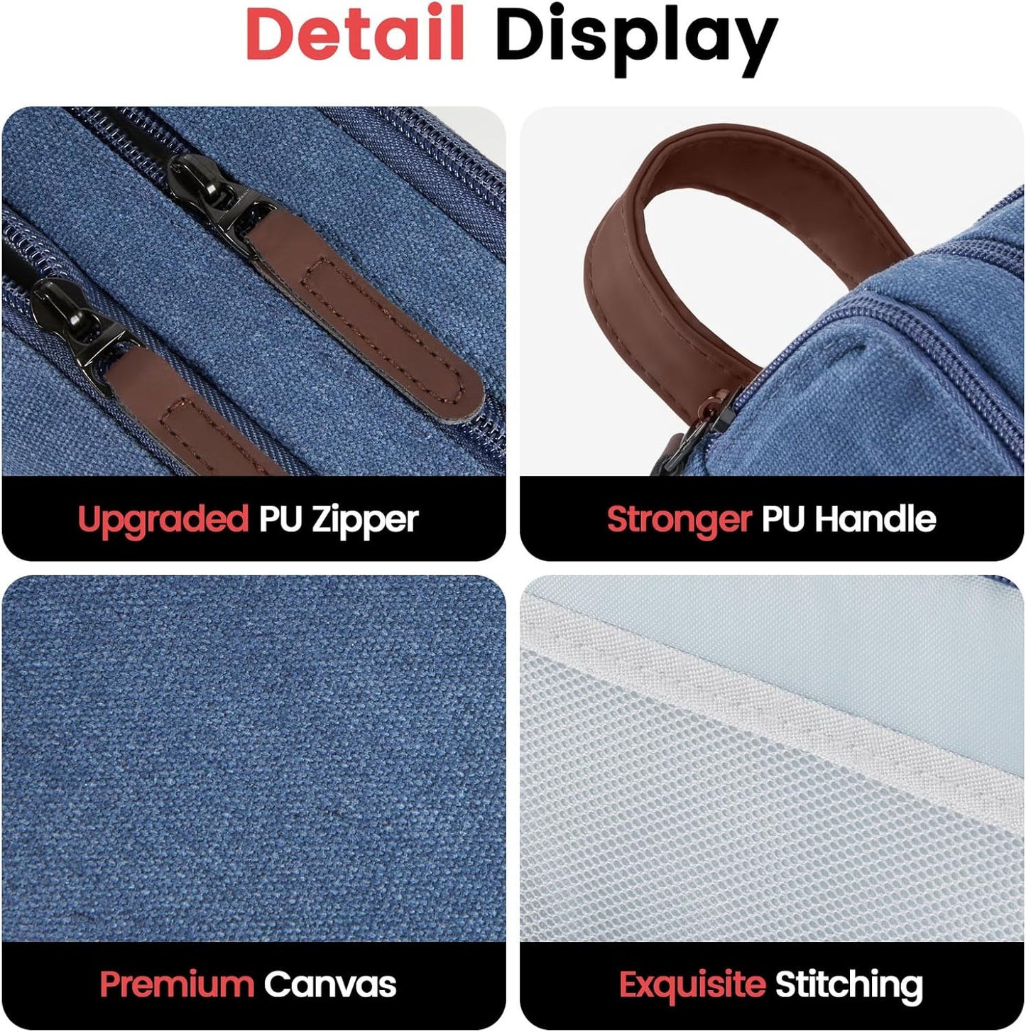 Sooez Large Pencil Case Pouch, Extra Big Pencil Pouch Pencil Bag with PU Handle & Zipper, Sturdy Pen Case with 3 Compartments, Aesthetic School College Supplies Organizer for Men Women Boys, Brown