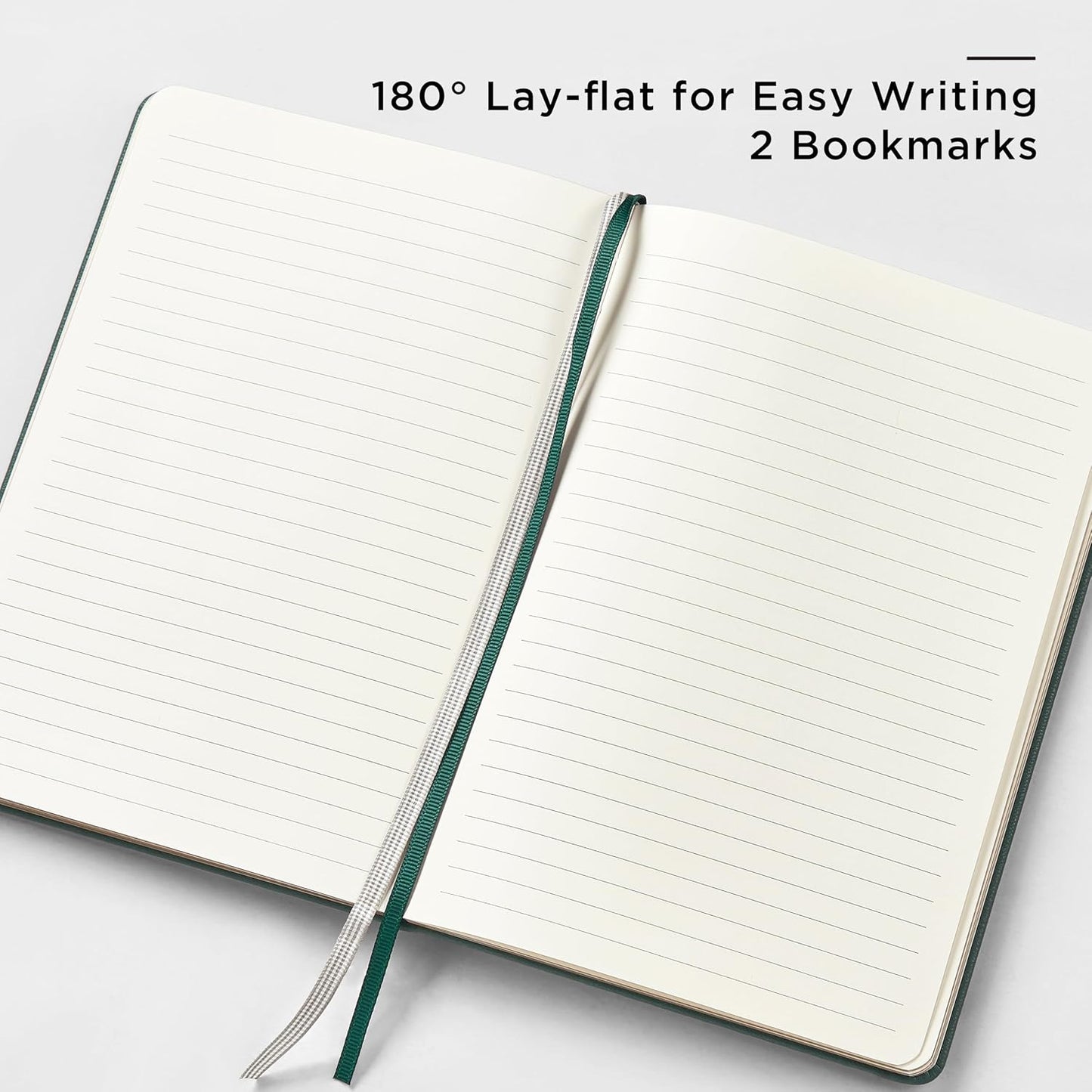 A5 Lined Leather Journal and Pen Set, Hardcover Notebook with Pen, 160 Pages 100gsm Thick Ruled Paper for Men Women, for Work, Business, School or Home Writing, 5.7'' x 8'' (Green-Set1)