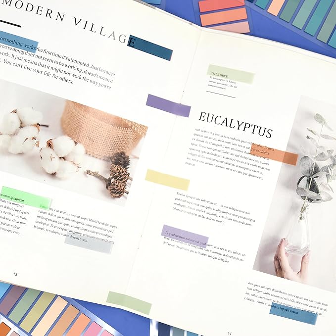 SIQUK 4200 Pieces Sticky Tabs for Annotating Books Tabs Morandi Sticky Flags Clear Transparent Page Markers Strip Page Flags Colored Tabs Writable and Repositionable Book Annotation Tabs