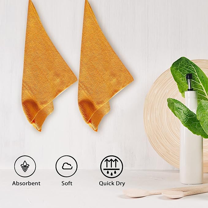 Reusable Microfiber Wipes, 50 Packs, Size 14 inches x 14 inches (Orange)