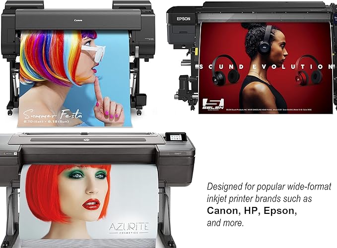 Premium Polyster Matte Canvas Roll, Quick Dry, Wide Format Inkjet Printer Compatible, Perfect for Fine Art, Photography, Giclée Printing, Archival Quality Prints. (36"x100' 200gsm Polyester 6Rolls)