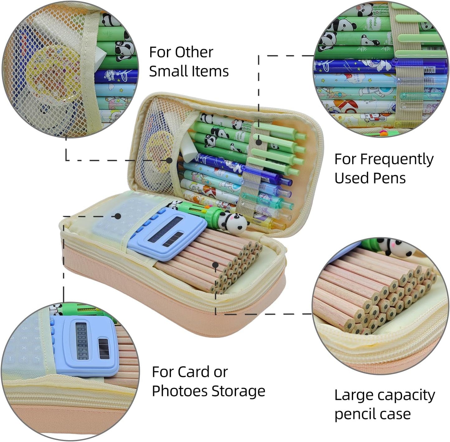Large Capacity Pencil Case - Durable Zipper Aesthetic Pen Pouch, Big Storage Organizer for School, Office & Travel - Waterproof & Multi-Use (Pink)