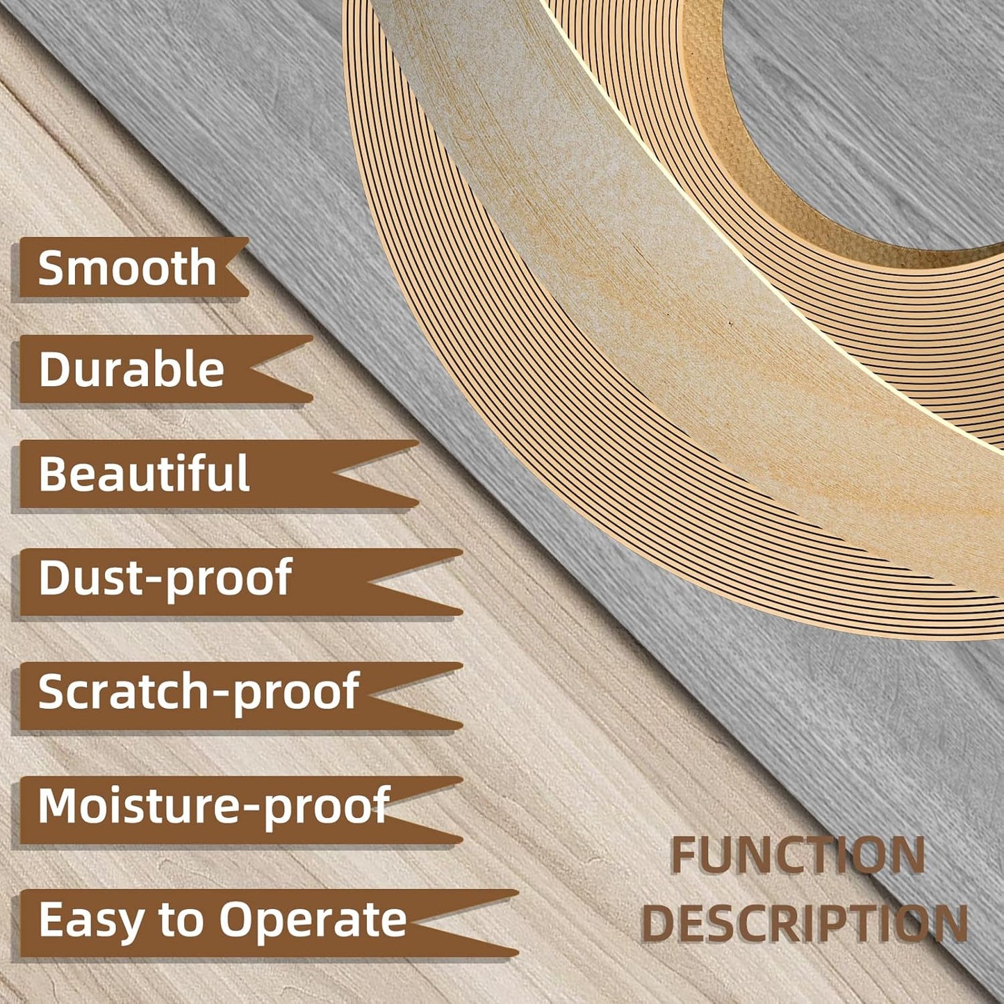GSCIT Club Birch Edge Banding, 13/16 inch x 50ft roll of Wood Veneer Edge Banding Preglued Flexible, Wood Tape Banding for Cabinet Repair Plywood