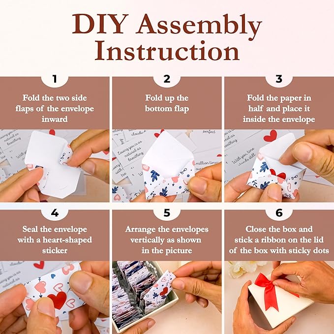 Mini Love Notes For Him Her - Cute Couple Gifts For Him Boyfriend Long Distance, Romantic Valentines Day Gifts For Men, Lunch Box Notes For Husband, Tiny Love Letters Message Note Cards