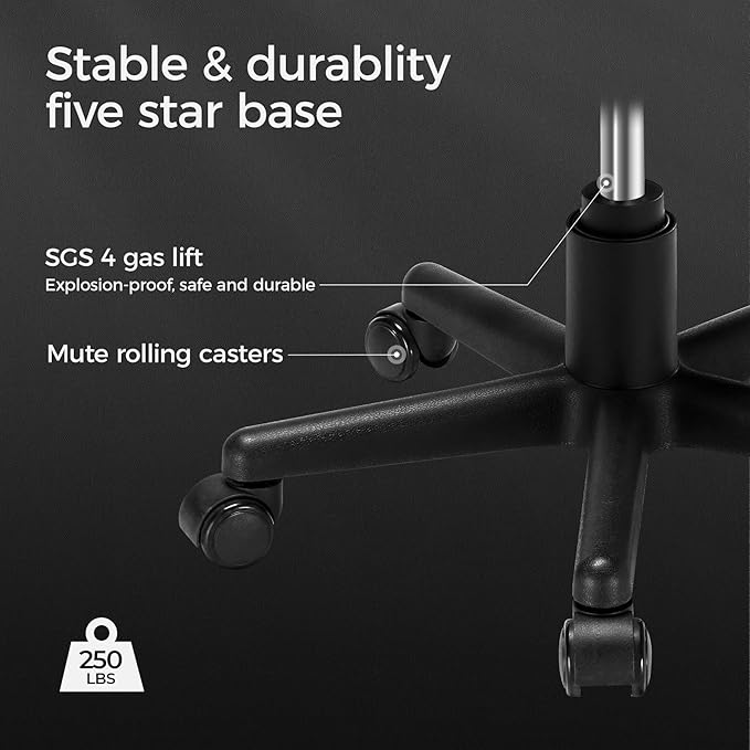 EUREKA ERGONOMIC Multi-Use Stool, Height Adjustable Swivel Rolling Stool Chair W Wheels, Ottoman Footrest for Gaming, Home Office, Black