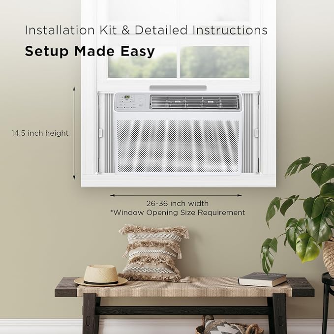 TCL H8W35W 8,000 8000 BTU Smart Window Air Conditioner, Fan & Dehumidifier, 350 Sq. Ft, Remote Control, Compatible with Alexa/Google Assistant, White