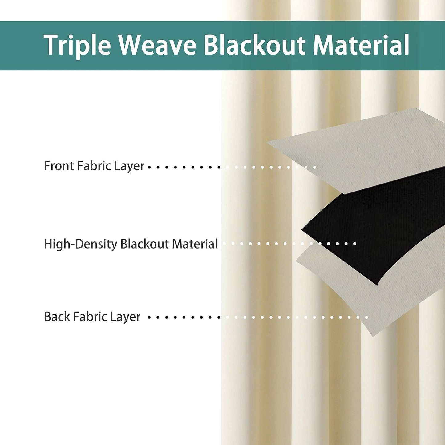 BONZER Room Divider Blackout Curtain Extra Wide Room Darkening Total Privacy Wall Noise Reducing for Living Room, 96L x 120W Inch (8L x 10W ft), 1 Panel, Cream