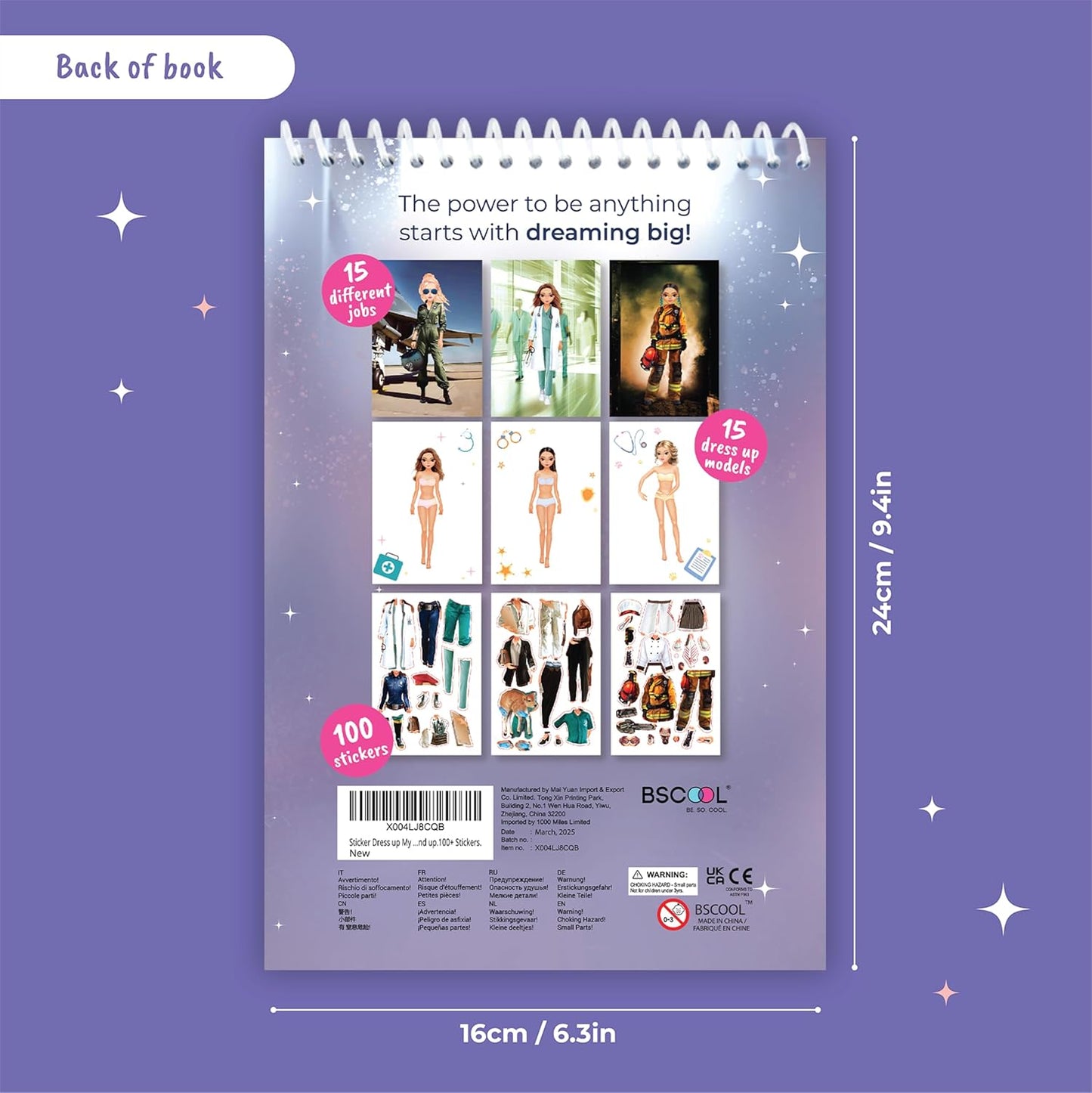 Sticker Dress up My Dream Job - Sticker Activity Book for Kids. Learn Girls Fashion Design Career Themed with Stickers and Guides for Kids 5 and up.100+ Stickers