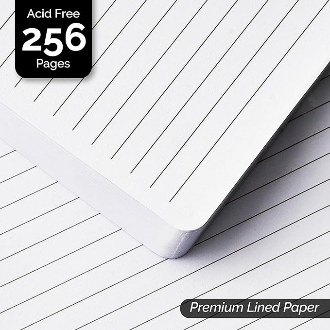 Nextnoid Hardcover Lined Journal Notebook - 120 GSM Thick Paper, Medium A5-256 Pages - Perfect For Writing, Journaling and Note-Taking (Brown, Ruled)