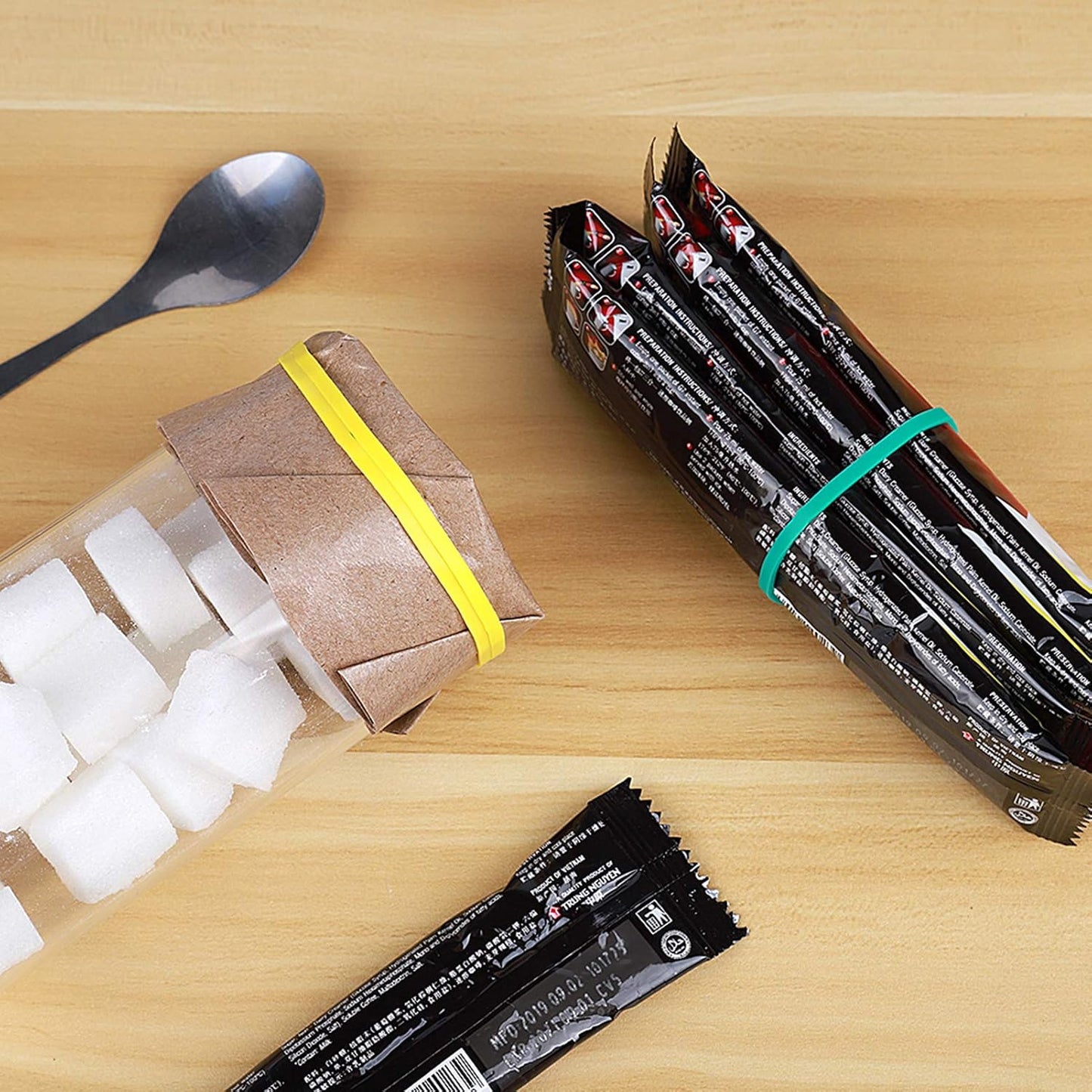 Rubber Bands, Matfamily Size 33 (3 1/2" x 1/8''), Colorful Non Latex Rubber Band Bulk Elastic Stretchable, Durable Elastic Band Loops for Files Folders Bank Paper Bills Money, office or home, 50g Bag