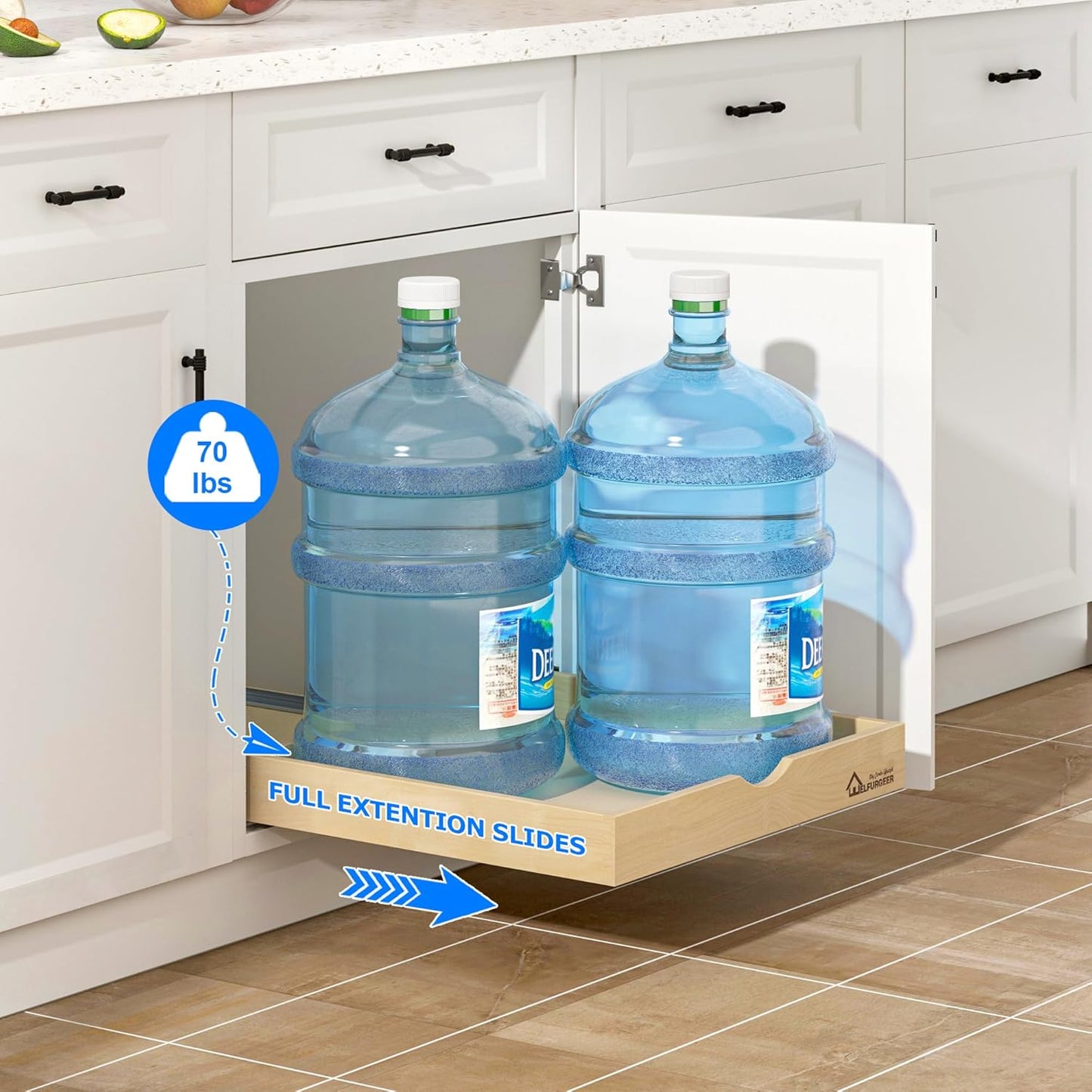 WelFurGeer Soft Close Pull Out Drawers for Cabinets, 23" W x 22" D Pull Out Cabinet Drawer with Heavy Duty Slides, Pull Out Cabinet Organizer, Cabinet Pull Out Shelves, Pull-Out Home Organizers