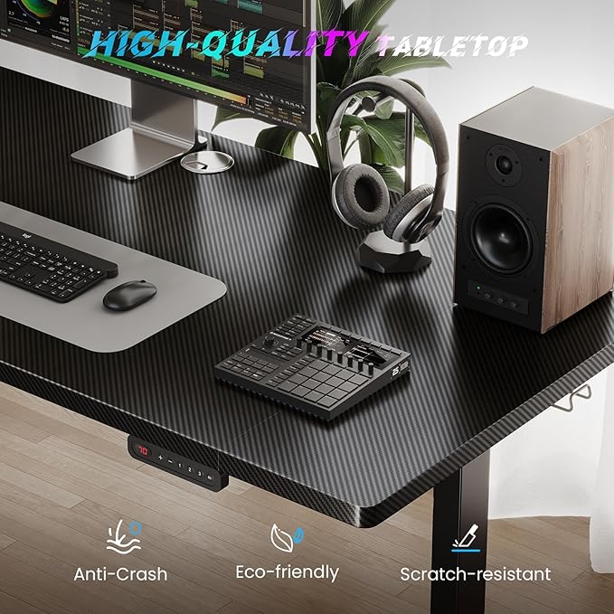 SIAGO Electric Standing Desk Adjustable - 48 x 24 Inch Sit Stand up Desk with Cable Management - 3 Memory Preset Adjustable Height Table