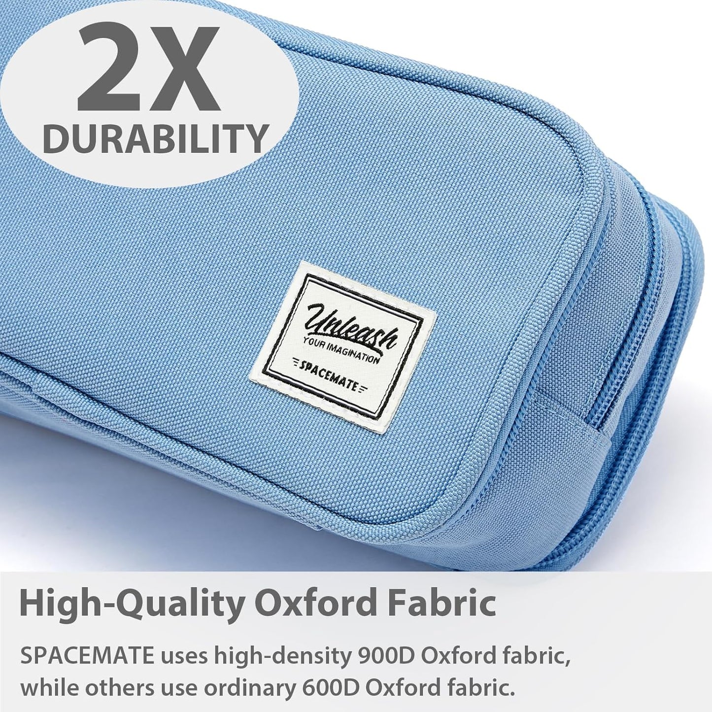 Pencil Case Pouch Box Bag School Supplies Girls Boys Kids, Cute Preppy Stuff Big Capacity Aesthetic Pen Organizer, Back to College Stationary, Cornflower Blue, Extra Large Style, 2300ml