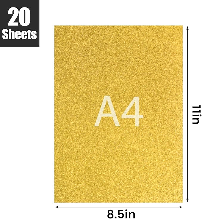 BigOtters 20 Sheets Glitter Cardstock, 10 Colors Premium Glitter Paper for Crafts, 8.5 x 11 Inches, 250GSM