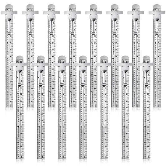 6 Inch 15 cm Pocket Ruler Flexible Precision Stainless Steel Ruler with Detachable Clips Stainless Steel Pocket Clip Scale Gauge Metric British System(15 Pieces)