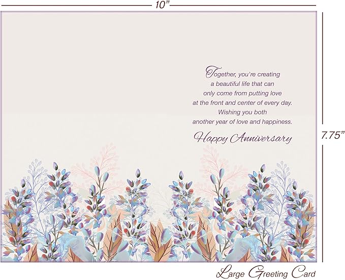 Chuck's Card-O-Rama - Anniversary Card For Son and Daughter-in-Law - Made in America - Premium Card Stock, Envelope Included - 5" x 7.75" - Packaged in Extra Sturdy Mailer - 96048
