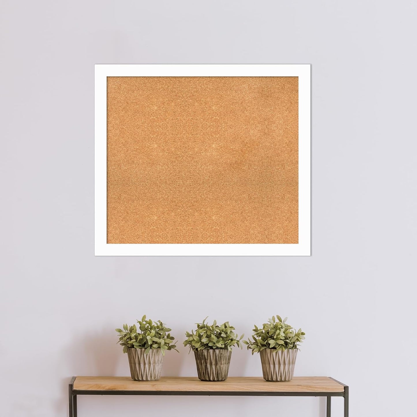 Amanti Art Natural Cork Board for Wall, 31x35 Vision Board with White Frame, Large Corkboard Office Decor for Home Organization, Casual Corkboard Pinboard to Display Items for Home Organization in