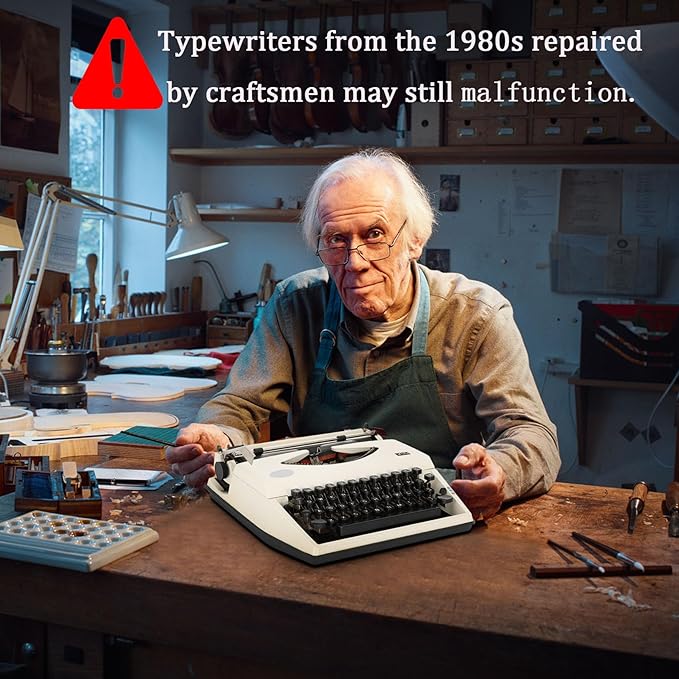 Manual Typewriter,1980s Traditional Portable Vintage Typewriter Deeply Restored,Manual Typewriter for Writing,Letters and Vintage Collectible Present,Classic Retro Manual Typewriter