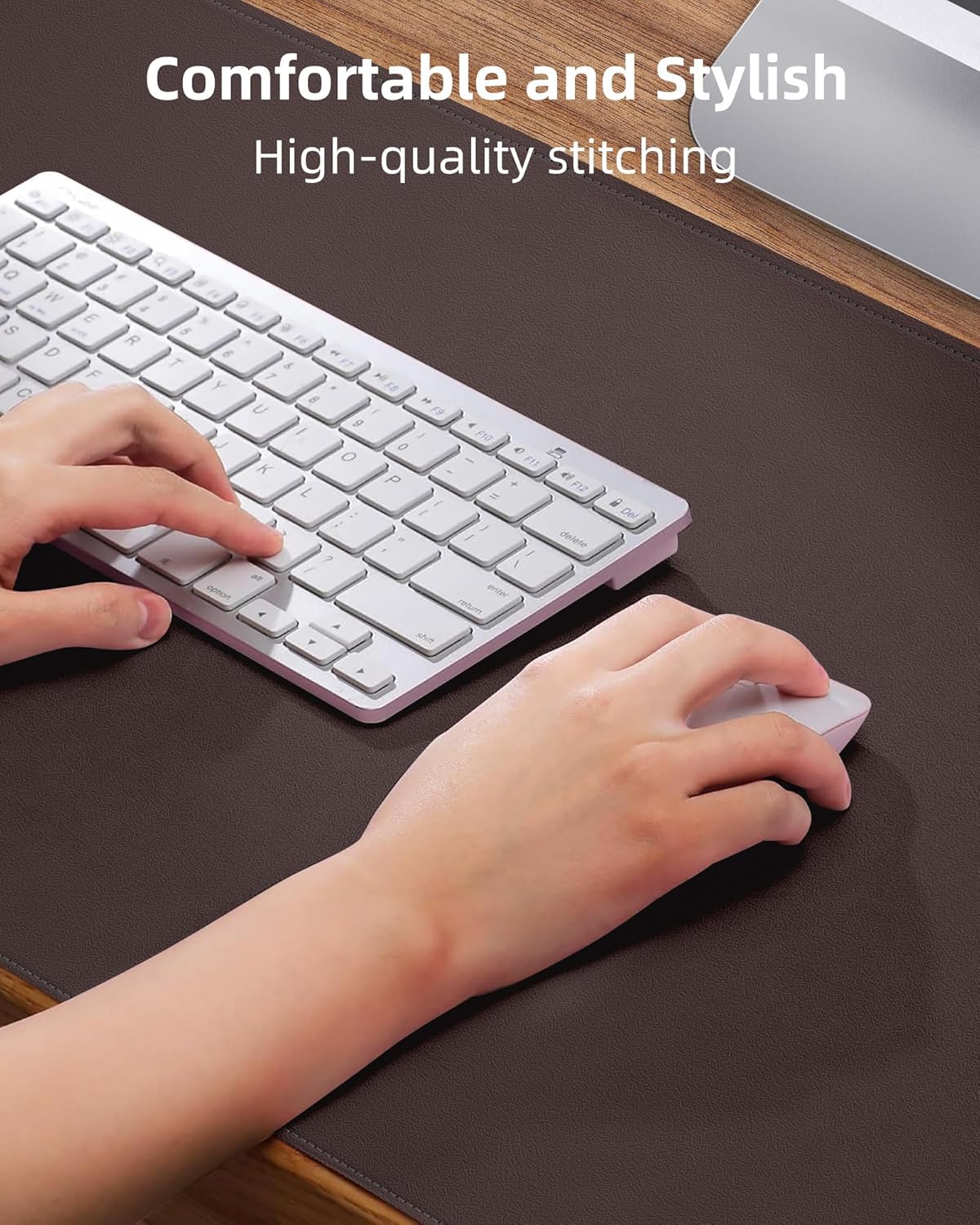 Non-Slip Desk Pad,Mouse Pad,Waterproof PVC Leather Desk Table Protector,Non-Slip PU Leather Desk Blotter, Easy Clean Laptop Desk Writing Mat for Office Work/Home/Decor(Coffee, 24" x 13.7")