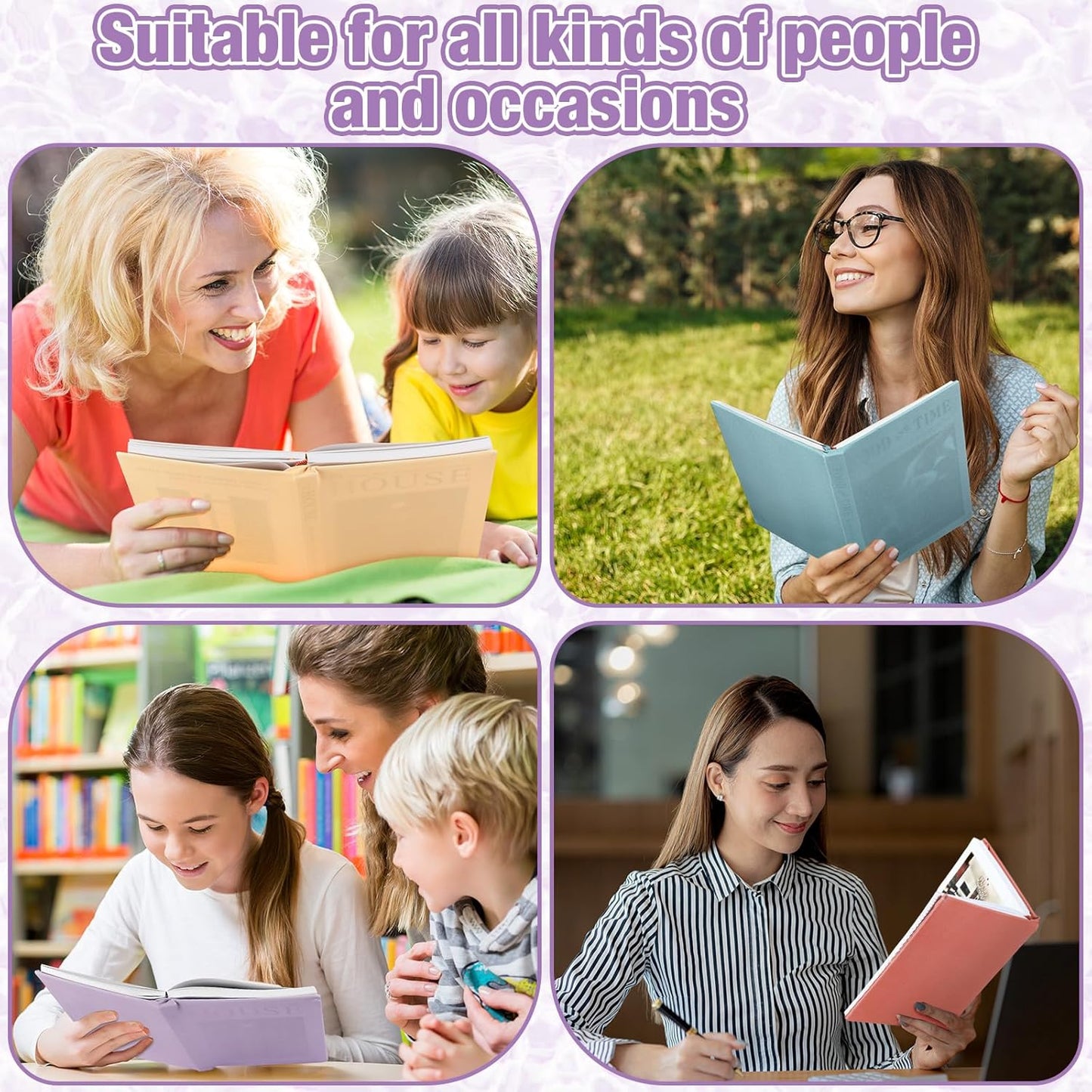 PerKoop 12 Pcs Jumbo Book Covers Stretchable Fabric School Book Protector Reusable Washable Cover Protector for Most Hardcover Textbooks (Vintage Color,9 x 11 Inch)