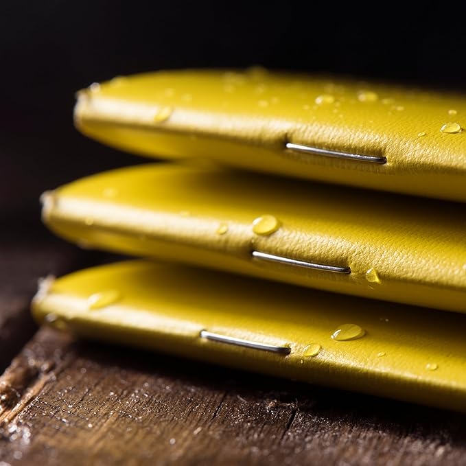 Rite In The Rain Weatherproof Stapled Notebook, 4 5/8" x 7", Yellow Cover, Journal Pattern, 3 Pack (No. 391FX)